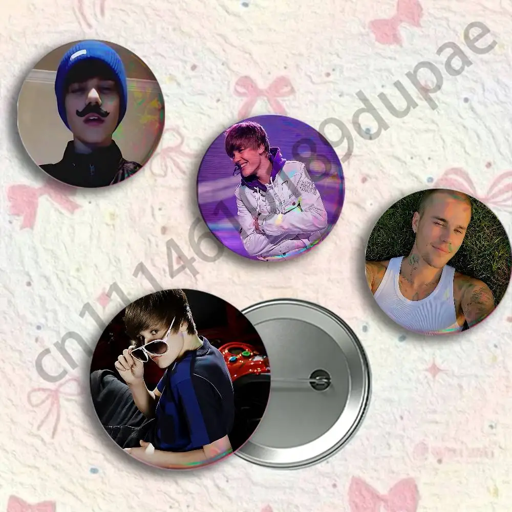 J-Justin Swag B-Bieber Button Pin Single Pack Anime Merch for Ita Bags Badge Collectible Buttons