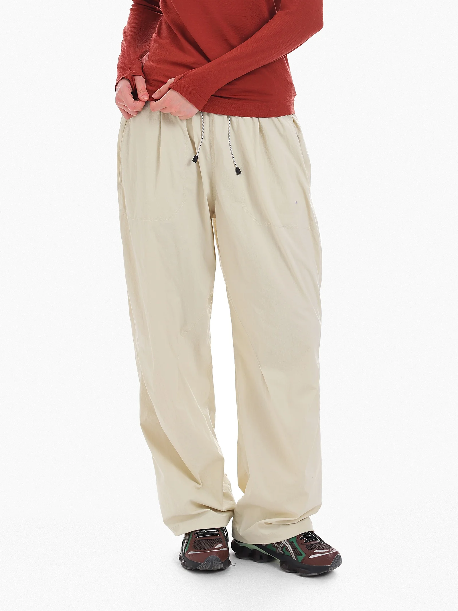 DSU Women's Lightweight Sport Pants Autumn Loose Casual Wide Leg Long Pants High Waist Cuffed Travel Outdoor Trousers