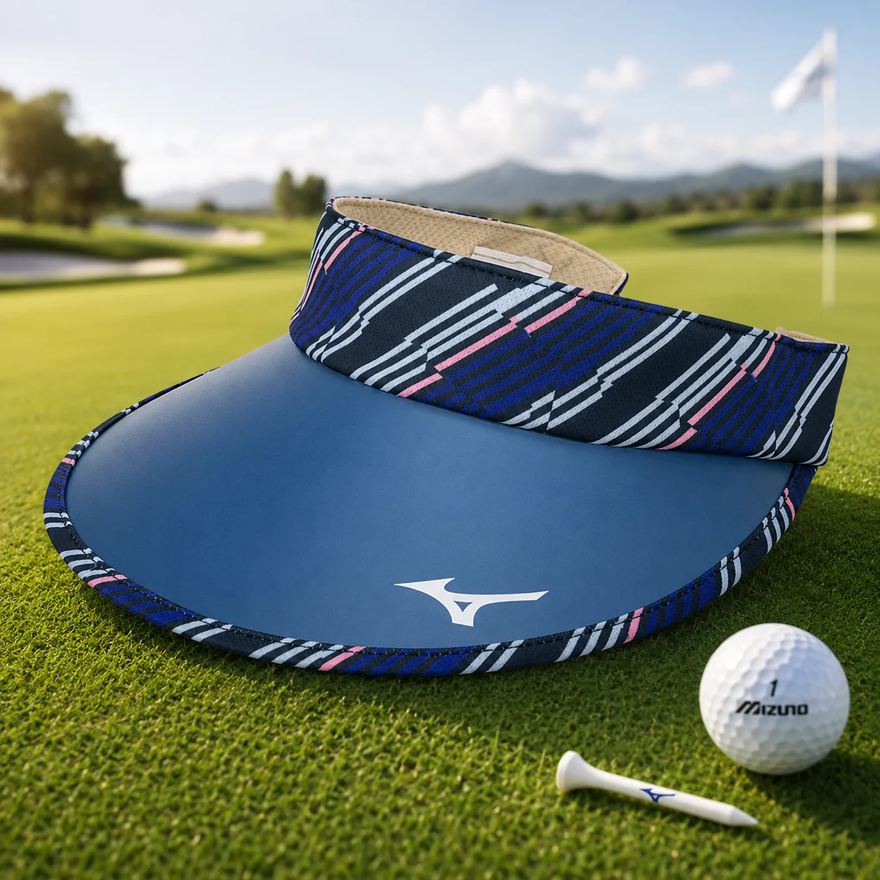 mizuno-golf-cap-womens-visor-hat-breathable-comfortable-casual-sports-cap-outdoor-sun-protection-for-golfers-daily-wear