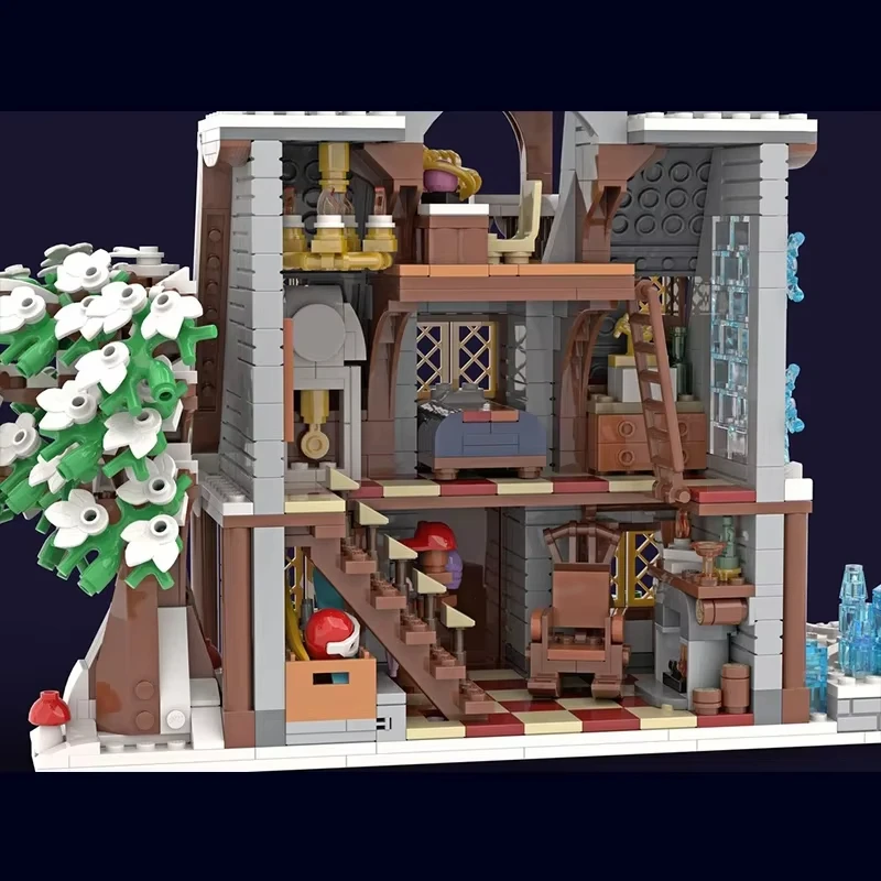 1151피스 MOC 크리스마스 시리즈 얼음 조각 집 모델 DIY 블록 장난감 어린이 휴일 선물