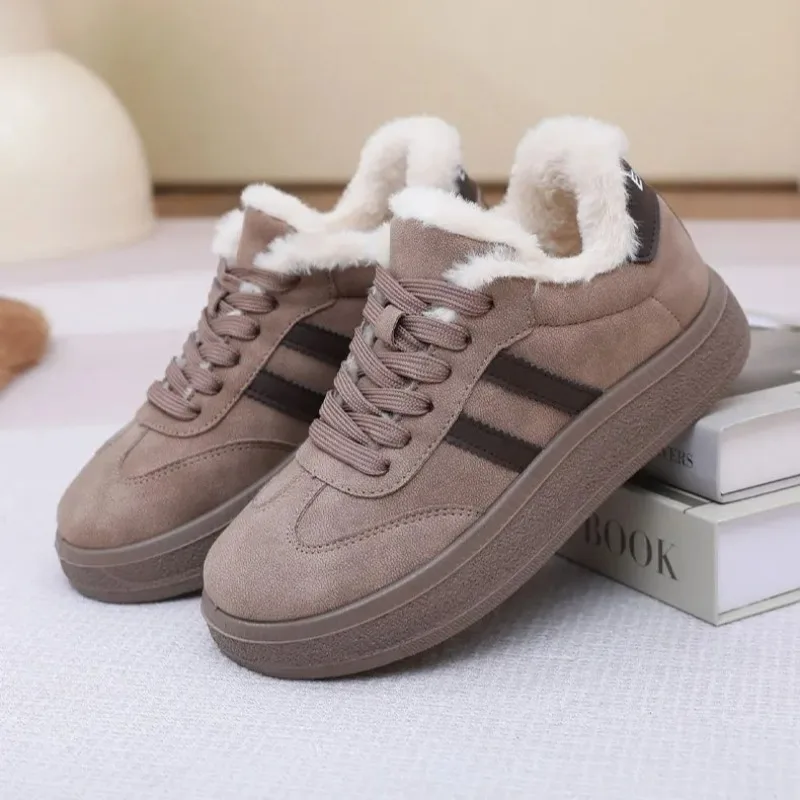 

Новые женские зимние туфли 2026: Изысканные плюшевые теплые повседневные кроссовки для женщин, модные массивные кеды, дизайнерская обувь Zapatillas Mujer