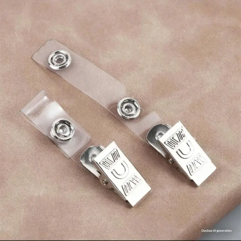 5PCS Of ID Card Name Tag Holder Badge Strap Clip Hospital Name Tag Clip Employee Badge Clip