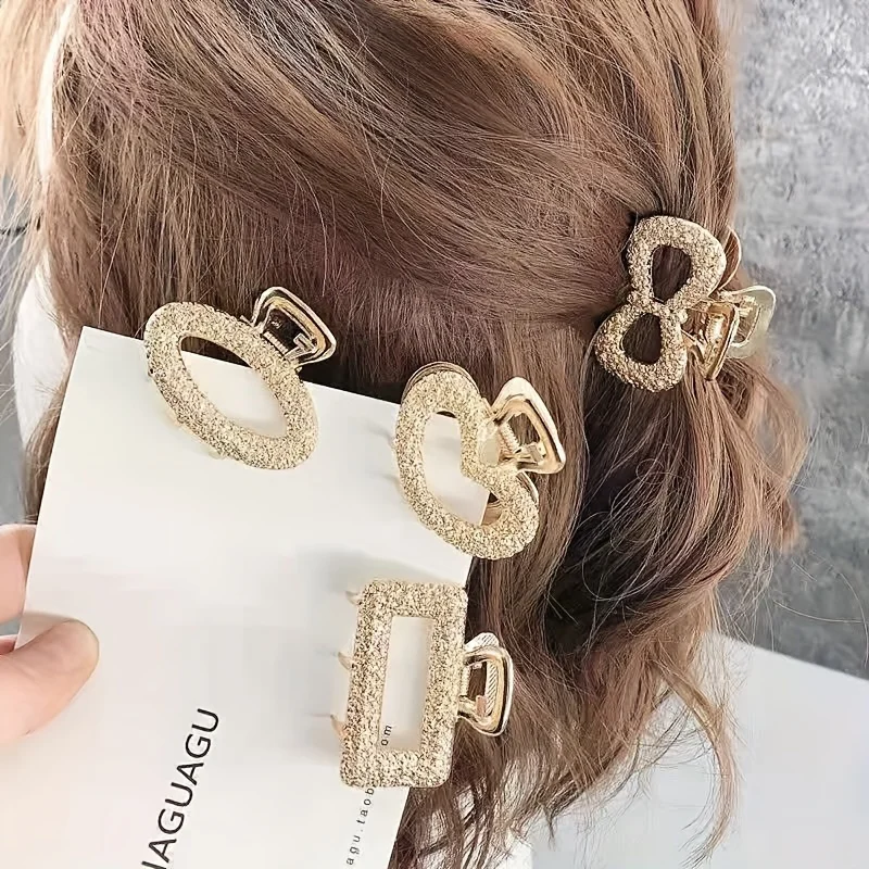 

5PCS Vintage Hollow Out Hair Grab Clips Non Slip Ponytail Holders Trendy Hair Claw Clips for Women And Daily Use Wea,hair claw