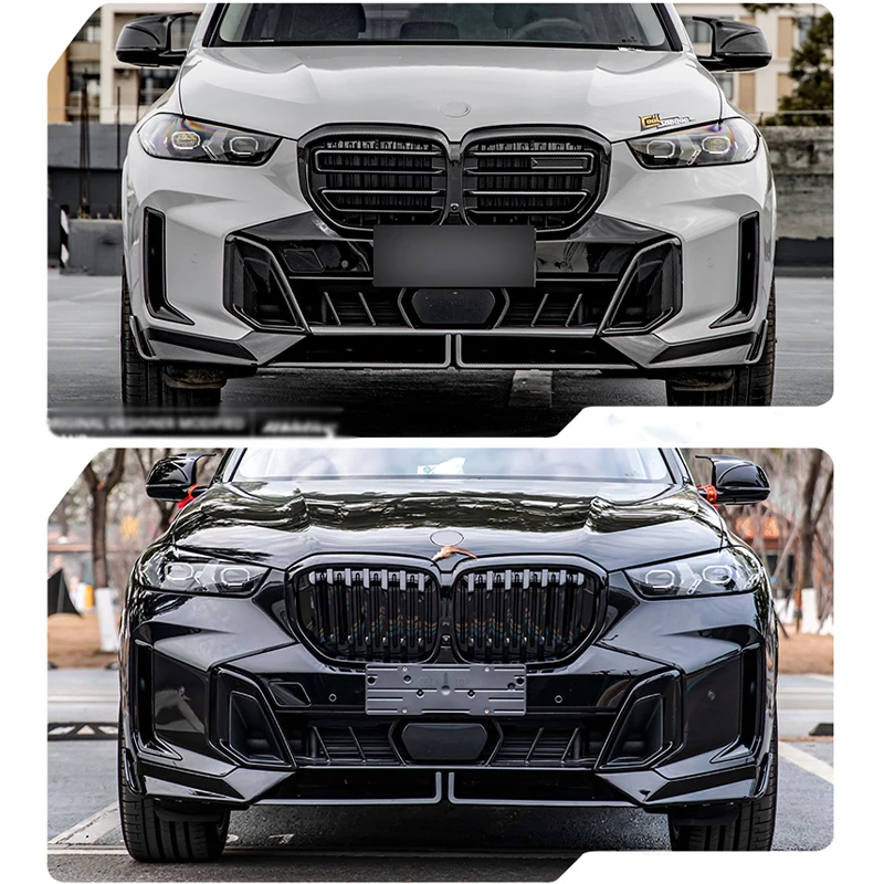 

Для BMW X5 G05 LCI M Sport 2023+ карбоновый передний бампер, диффузор, нижняя защитная накладка, сплиттер, обвес в стиле MP, аксессуары для тюнинга кузова