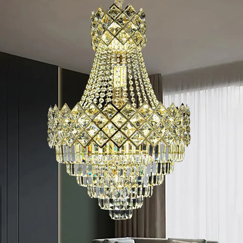 

Light Luxury Living Room Crystal Chandelier Postmodern Atmosphere Restaurant Lamp Creative Loft Villa Household Crystal Lamps