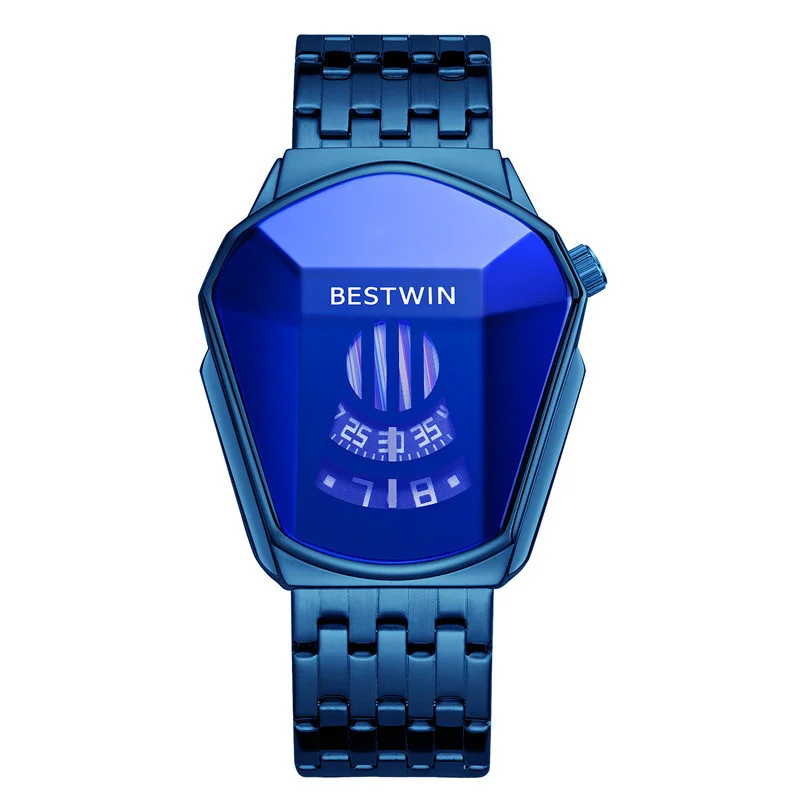 Diamond Shaped Alloy Men Quartz Wristwatch Premium Durable Casual Business Male Quartz Watch For Daily Wear Outdoor Sport Timing