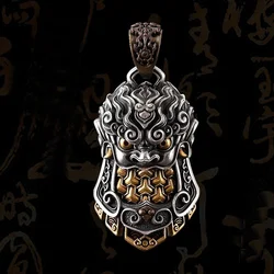 Retro Shield Armor Pendant Necklace For Men Jewelry Mighty Personality Amulet Necklace For Boyfriend Gift Neck Accessories