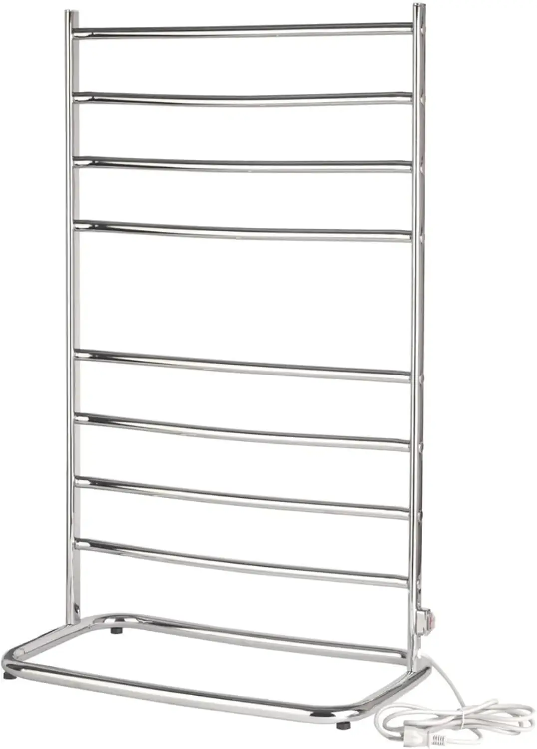 Free-Standing Towel Warmer Rack for Drying Towels and Garments - 39-Inch Chrome Finish Frame with 8 Bars