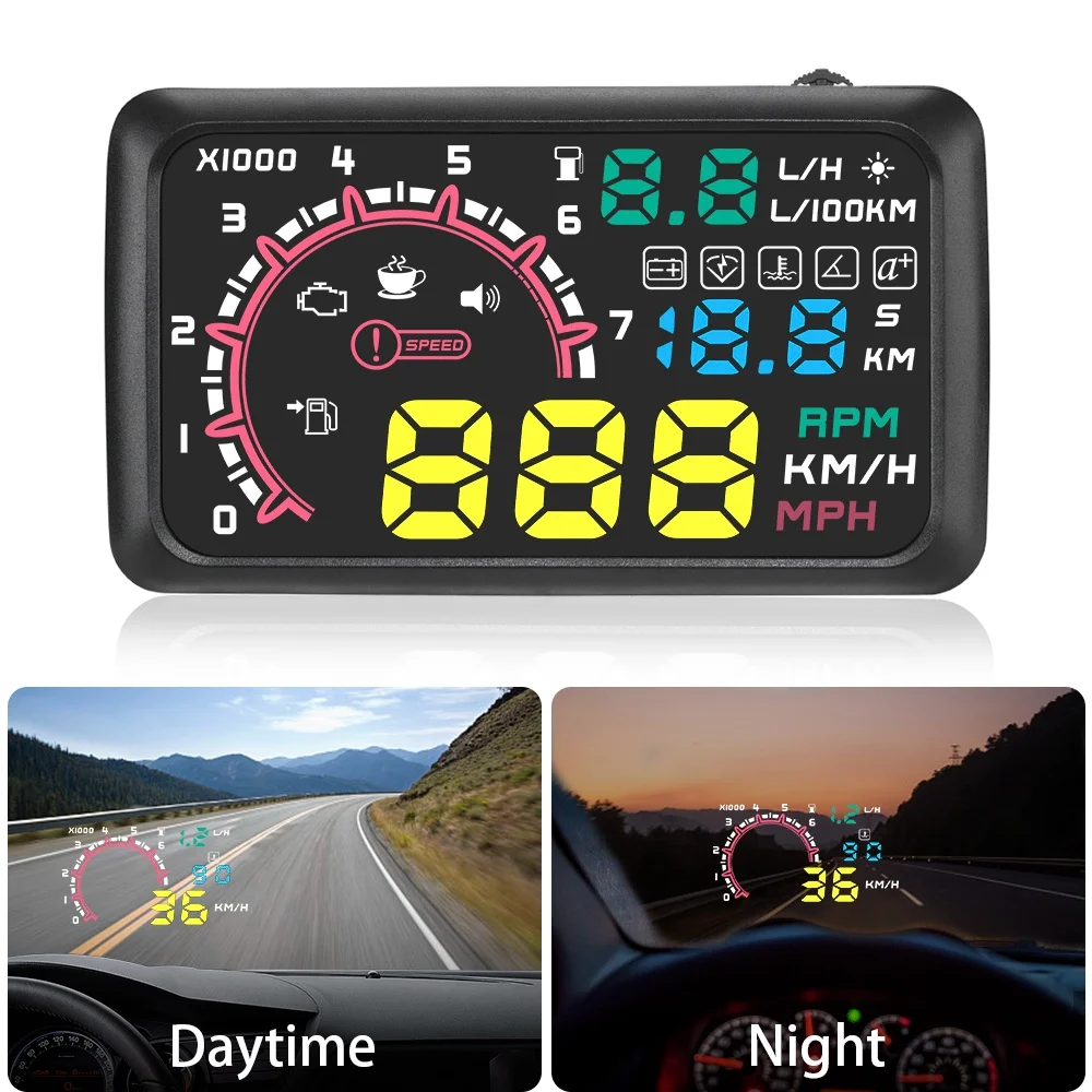 

Classy-Multi-Function Car 5.5 Inch Hud Head Up Display Speeding Fuel Warning Windshield Projector System With Obd2