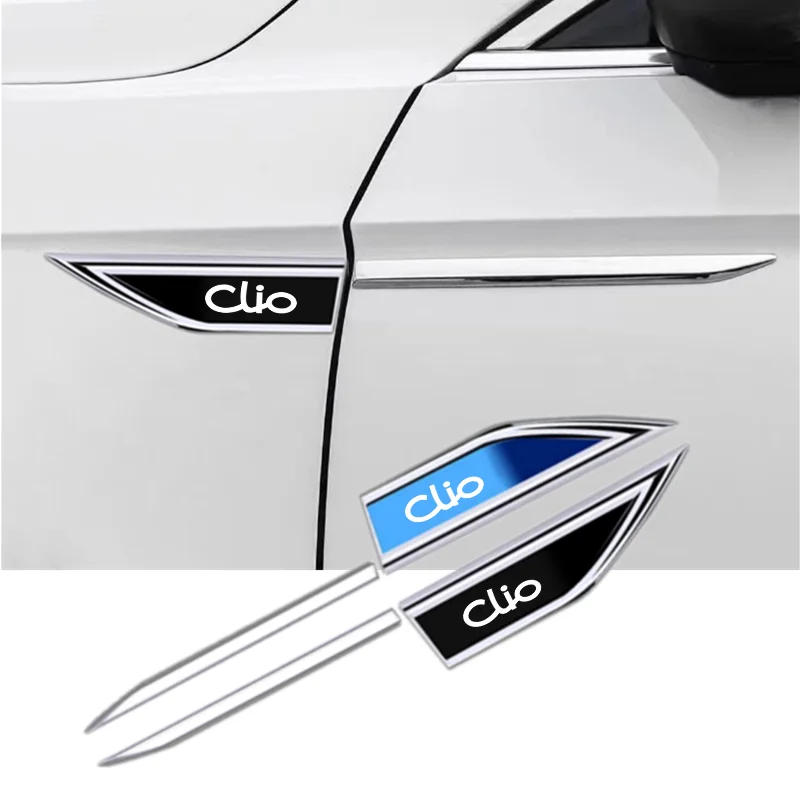 Metal Alloy Car Door Fender Blade Decal Badge Car Body Protective Sticker Decal For Renault Clio 2 3 4 5 MK2 MK3 MK4