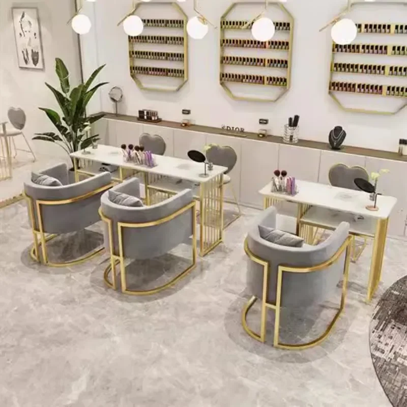 Workstation Designer Nail Desk Modern Salon Waterproof Light Luxury Nail Desk Reception High Quality Salon
