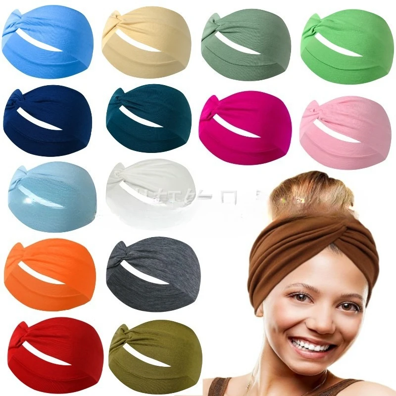 

Yoga Headband Wide Elastic Non Slip Sweat Absorbent Sports Headband for Women Running Workout