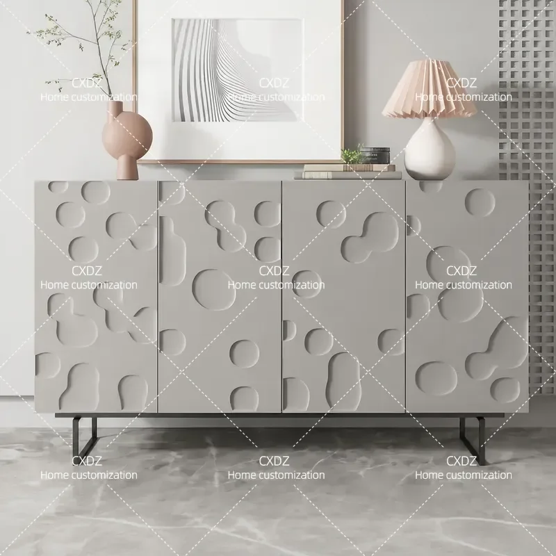 Gray White Piano Paint Side Cabinet Modern Simple Shoe Storage Locker for Porch Entryway Tea Display Console Table Furniture