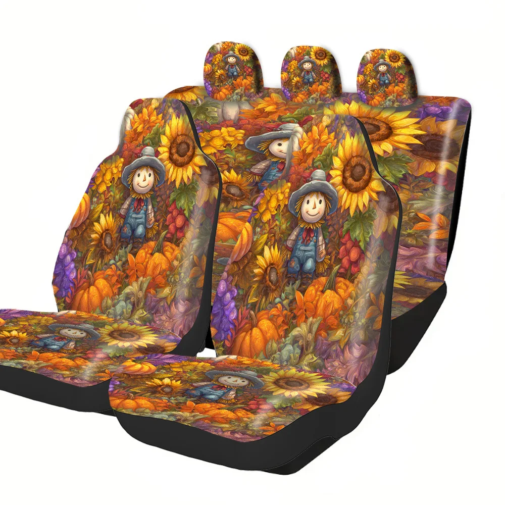 

2-5 Seat Set Car Seat Covers, Black War Horse Print,, Easy Install & Washable, Fit, Non-Slip, Absorbent, Washable - For Truck,