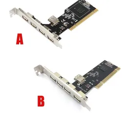 PCI to USB Extend Card 5 Ports USB2.0 3.0 to PCI 32Bit Converter Adapter with NEC Chip for Desktop PC Computer