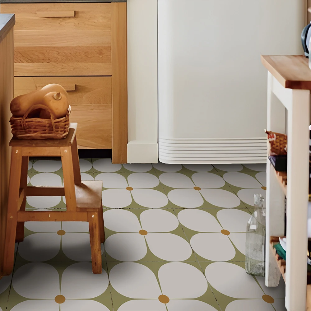 Carreaux de sol imperméables en vinyle, 6 pièces, papier peint auto-adhésif facile à faire soi-même, pour cuisine et salle de bains