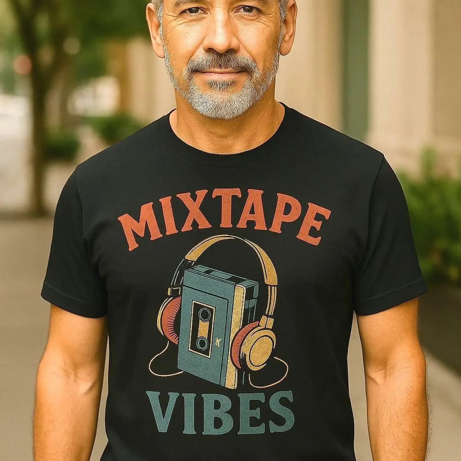 Mixtape Walkman Vibes T Shirt Retro Cassette 80s 90s Music Fans Idea Vintage  vintage Washed Casual graphic Stretched fashion