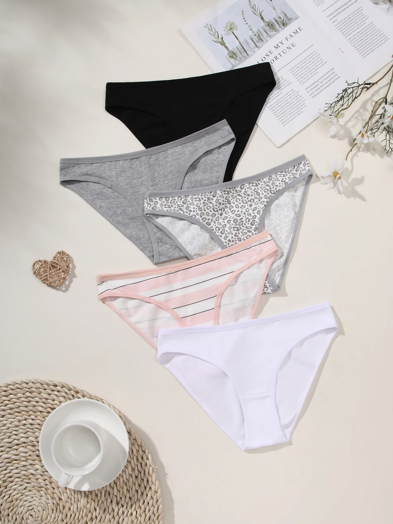 

5-пары леопардовых принтов, универсальные и удобные женские трусы, хлопковое неконтрактирующее нижнее белье.