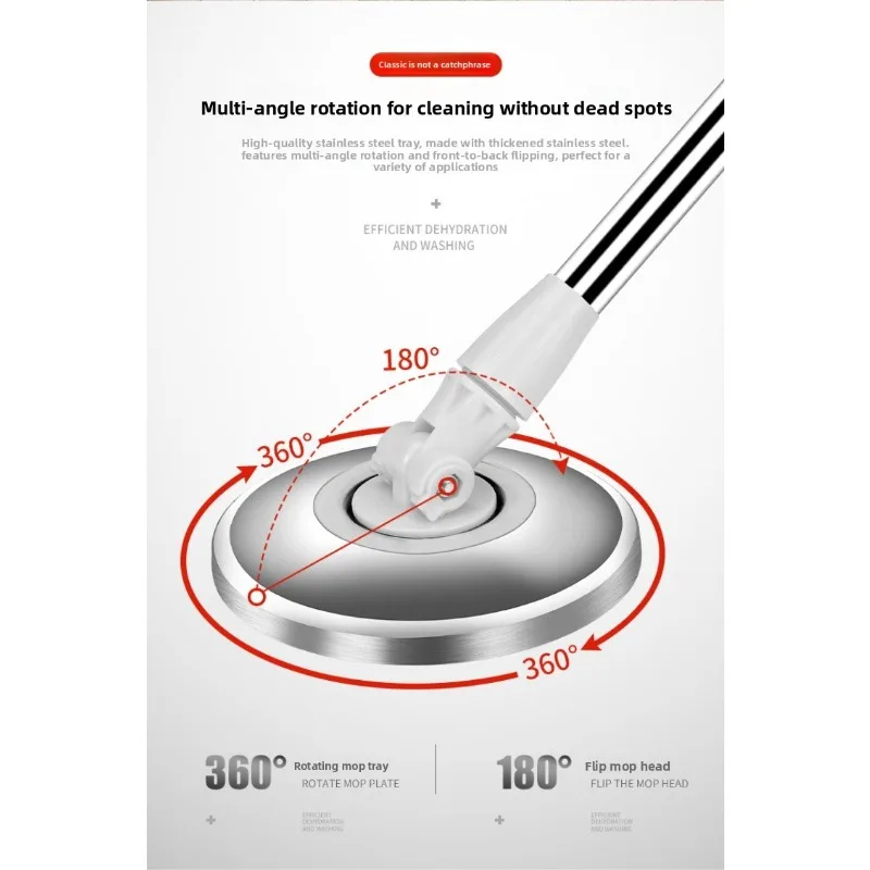 Household Hands Free Spin Mop High Quality Large Thickened Bucket Self Wringing Floor Cleaning Accessory