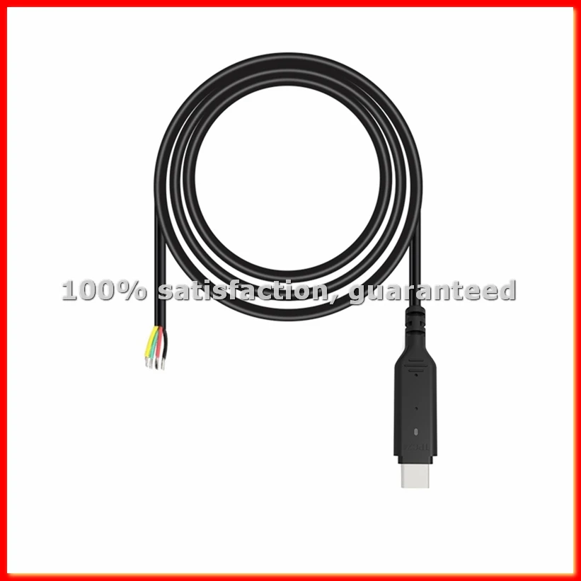 

Кабель USB Type-C (штекер-гнездо) для зарядки и питания, ремонтный, для пайки, 4-жильный провод - A13G