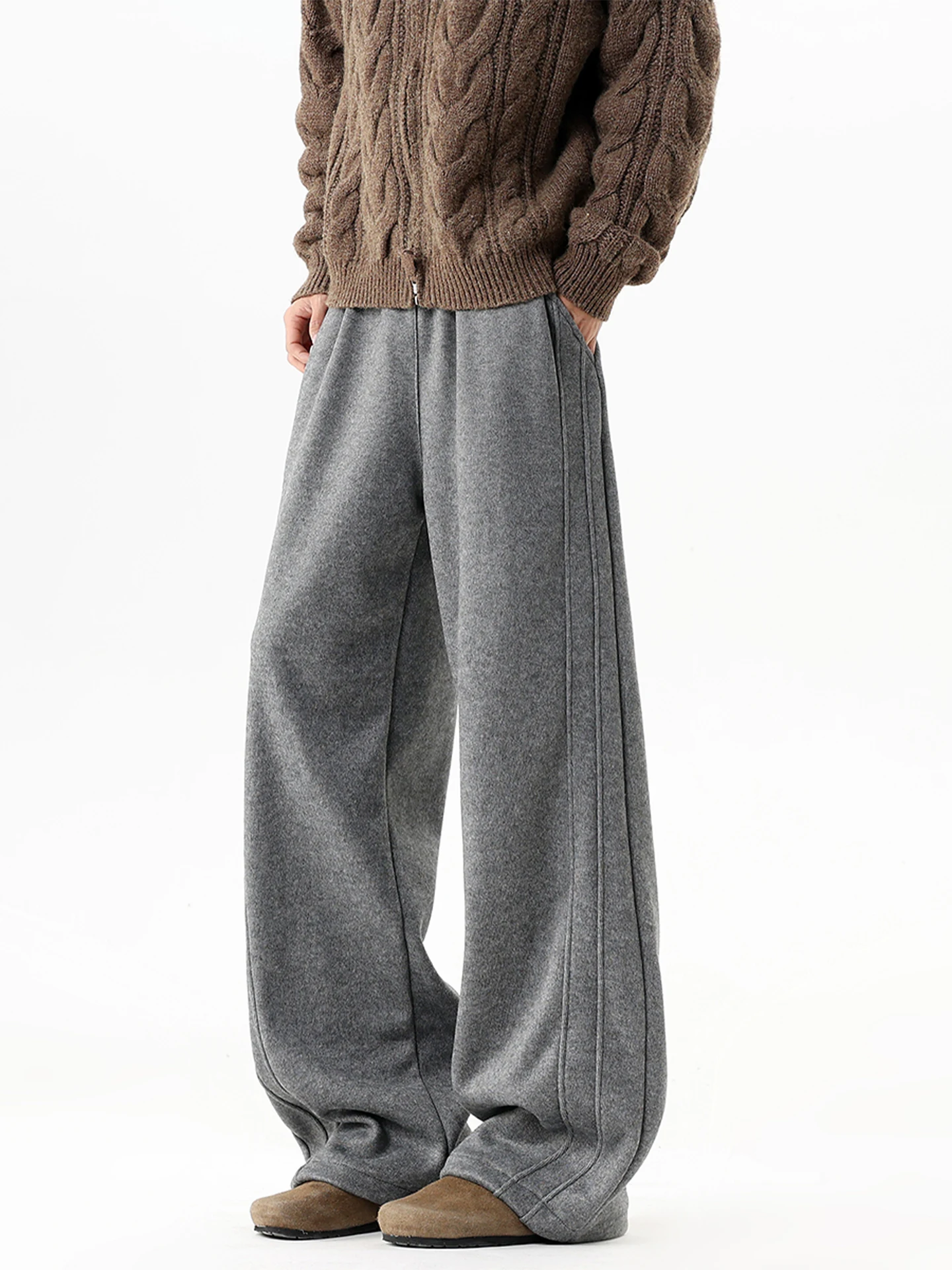 

Мужские спортивные брюки в американском стиле с полосками, повседневные свободные прямые брюки, широкие брюки для отдыха, весенняя модная коллекция