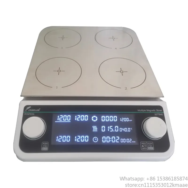 Vequyn 4-Station 6-Position Digital Magnetic Stirrer Hot Plate, Laboratory Thermostatic Mixer