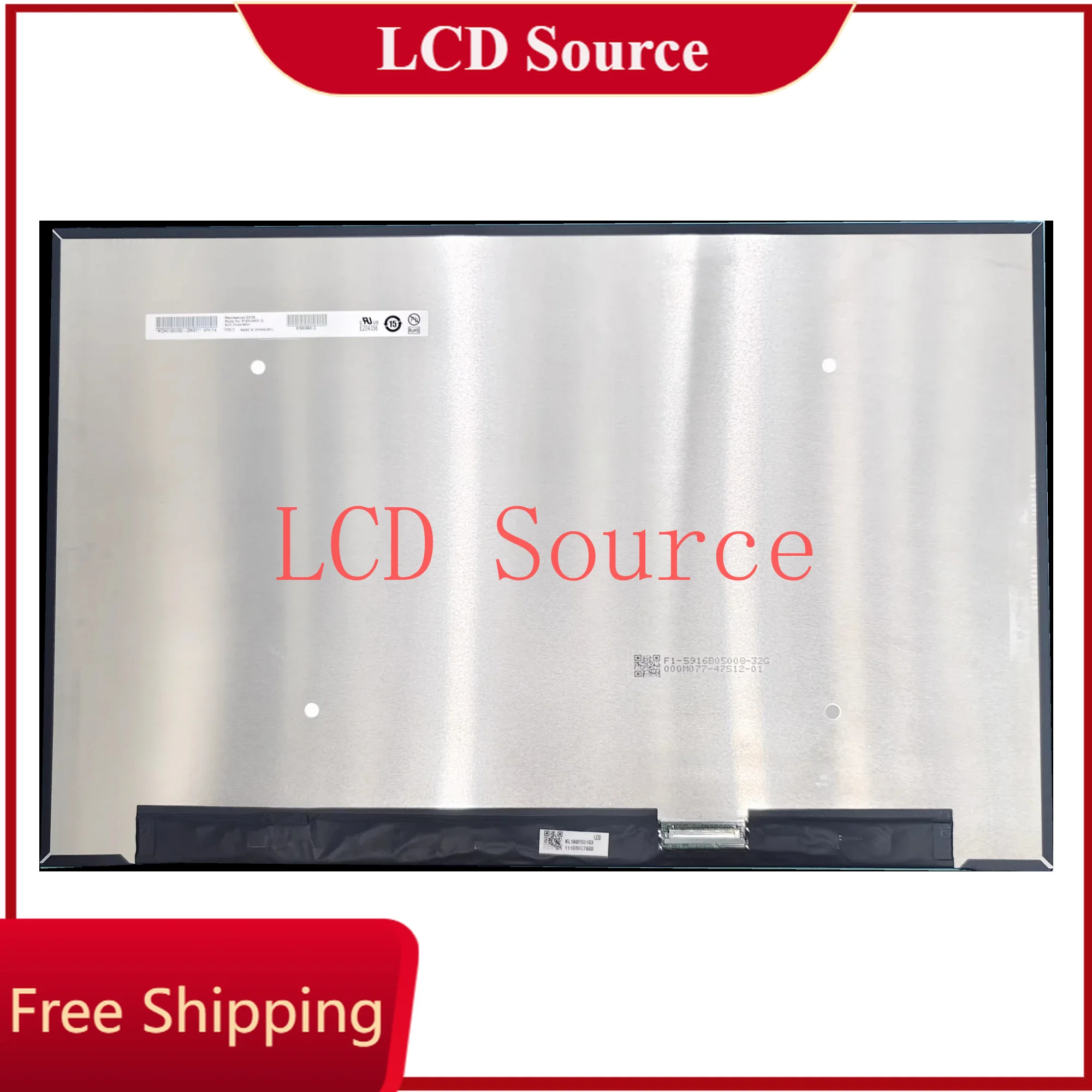 B160UAN01.Q  16.0inch eDP 40 pins 1920 ×1200 Laptop LCD Screen