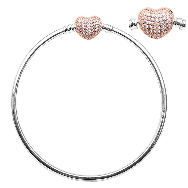 Boosbiy 6 Стиль 17-21 см Браслет-подвеска из розового золота и серебра подходит для брендового браслета и браслетов DIY для женщин Ювелирные изделия Подарок для пары Boosbiy 6 Стиль 17-21 см Браслет-подвеска из розового золота и серебра подходит для брендового браслета и браслетов DIY для женщин Ювелирные изделия Подарок для пары