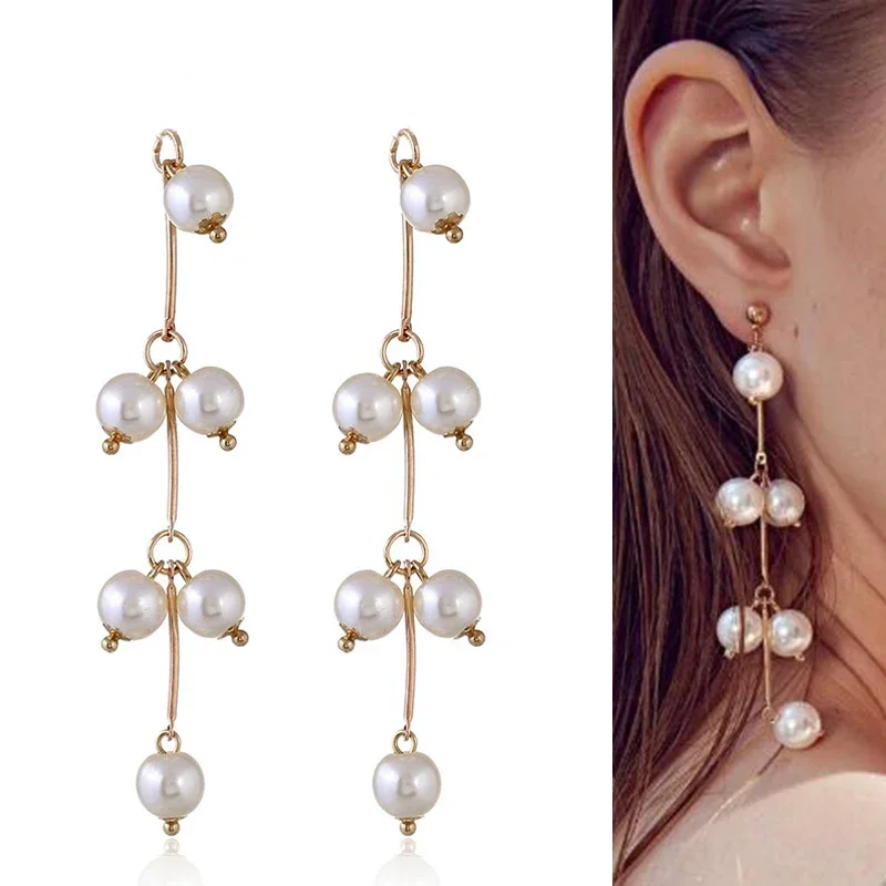 Engood 60Pcs Tassel Pearl String Button Sewing Trim & Embellishment Craft Buckle for DIY Earring Hair Pendants Accessories EG101