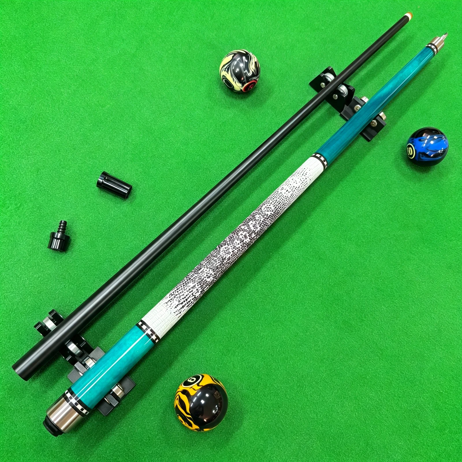 Premium Single Billiard Cue, 12.5mm Tip, Tight Stainless-Steel Slow 8-Tooth Joint, Elegant Sky-Blue Finish, Ideal Festival Gift