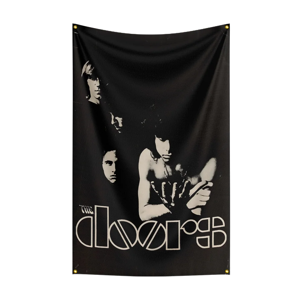 راية طباعة رقمية من البوليستر 3 × 5 أقدام ثقيلة من موسيقى الروك باند-doorss لغرف النوم لوحات فنية لتزيين الجدران من الباب