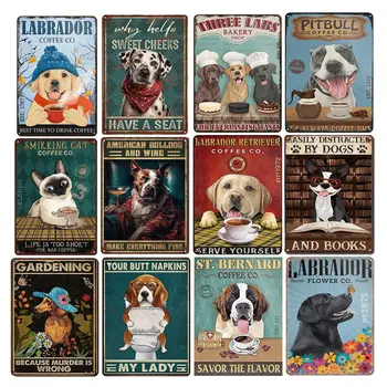 Corgi psi plaketa kovová plechová cedule pitbul vintage umění plakát deska vtipné štěně domácí mazlíček koupelna toaleta nástěnná deska cedule domácí dekorace 10 nejlepší prodej vodní bullet - №5