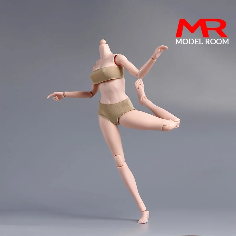 1/6 Maßstab Weiblicher Weißer Weizenfarbener Körper mit Flexiblen Gelenken, 12" Kleine, Mittlere, Große Brust Actionfigur-Puppe, Passend für 1:6 Kopfskulptur – Detail 6
