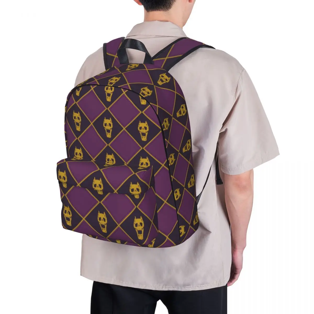 Killer Queen Kira Yoshikage Skull Backpack Jojos Bizzare Adventures Lightweight Backpacks Modern Bags Camping Designer Rucksack