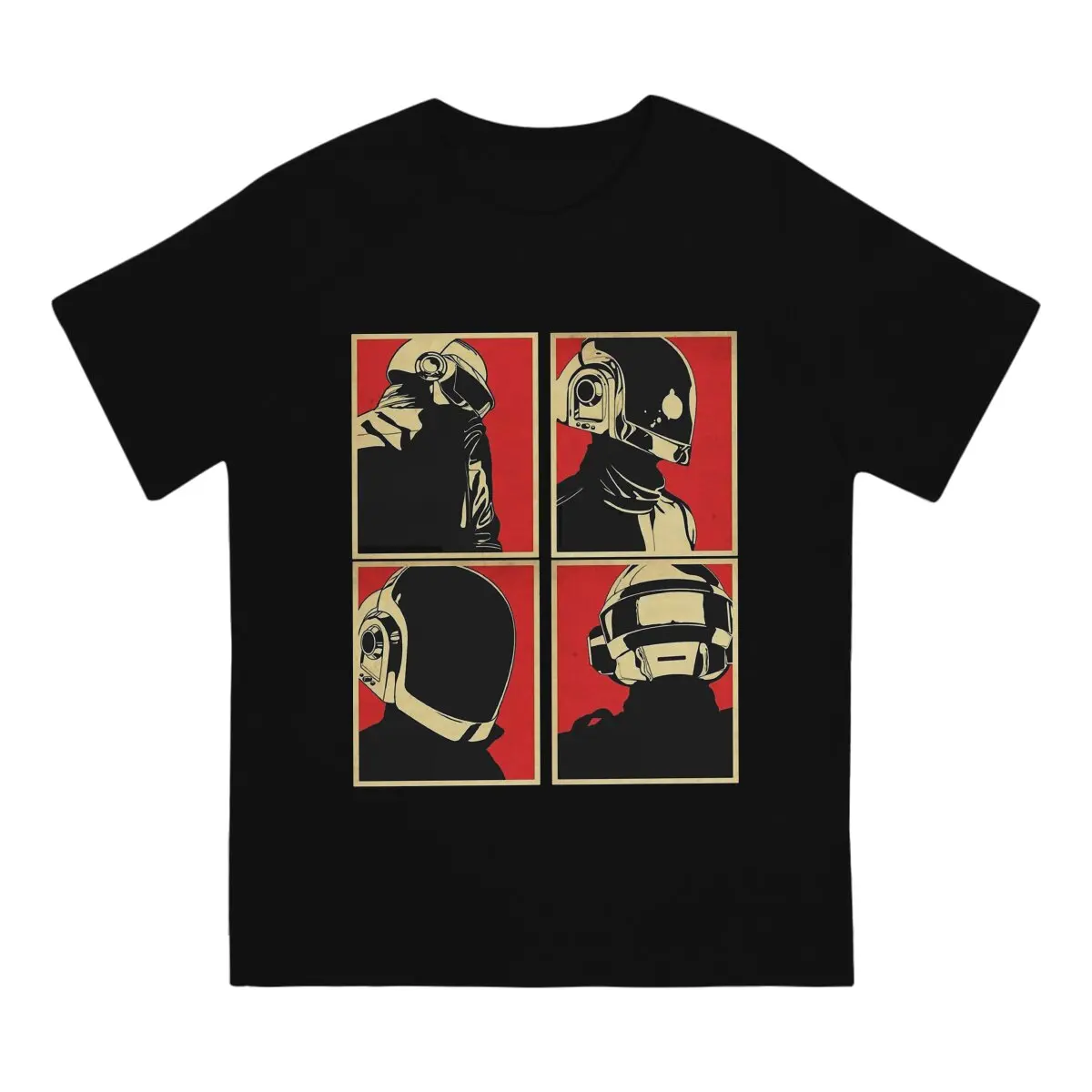 Band DAFT PUNK Helmet Thomas Bangalter Tshirt Graphic Men Tops Vintage Goth Summer Clothing Fibre Harajuku T Shirt