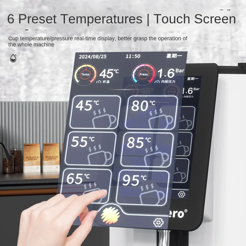 Steam Engine Commercial Milk Tea Shop Coffee Shop Professional Heater Smart Touch Screen Constant Temperature Milk Frother