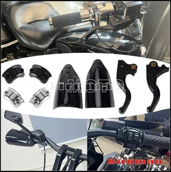 Motorcycle Handguards Brake Clutch Lever For Harley Dyna Low Rider Street Bob Super Glide Switchback Brake Control Perch Clamps