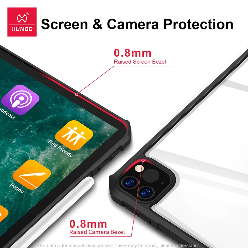 Xundd Shockproof Case For iPad Pro 12.9 2022, Protective Transparent Light Tablet Cover For iPad Pro 10.2 10.9 11 12.9 2022 Case