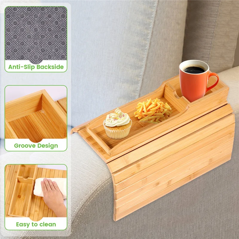 Tray Foldable Sofa Cup Holder Anti-Slip Couch Arm Cup Holder Sofa Protection Armrest Tray For Cups