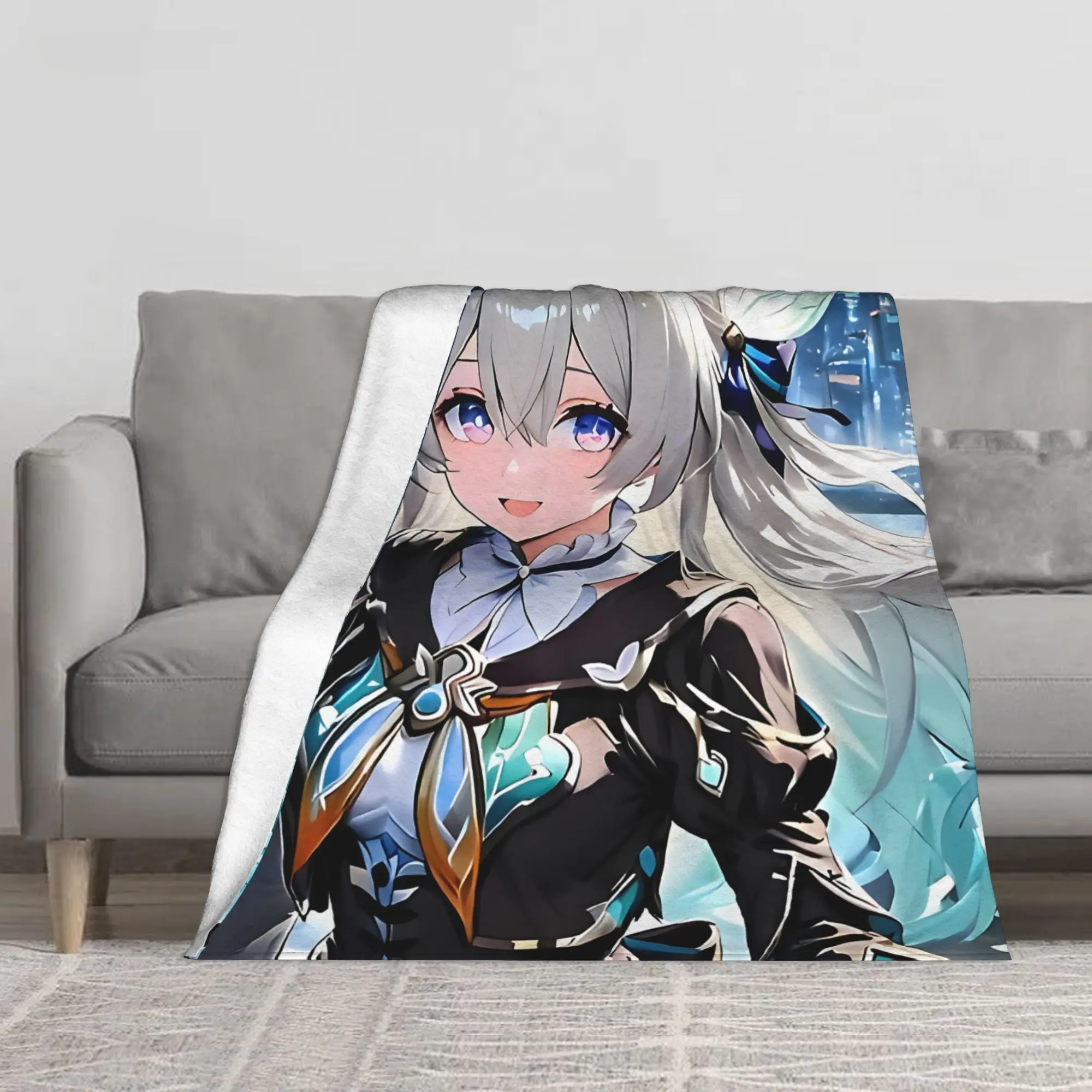 1PC Firefly Honkai Star Rail Moonlit Skyline Grace Blanket Throw Blanket Novelty Warm Blanket All Season Gift