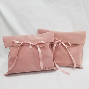 Pink velvet envelope with rope jewelry packaging small envelope bag customize packaging package wedding favor gift party