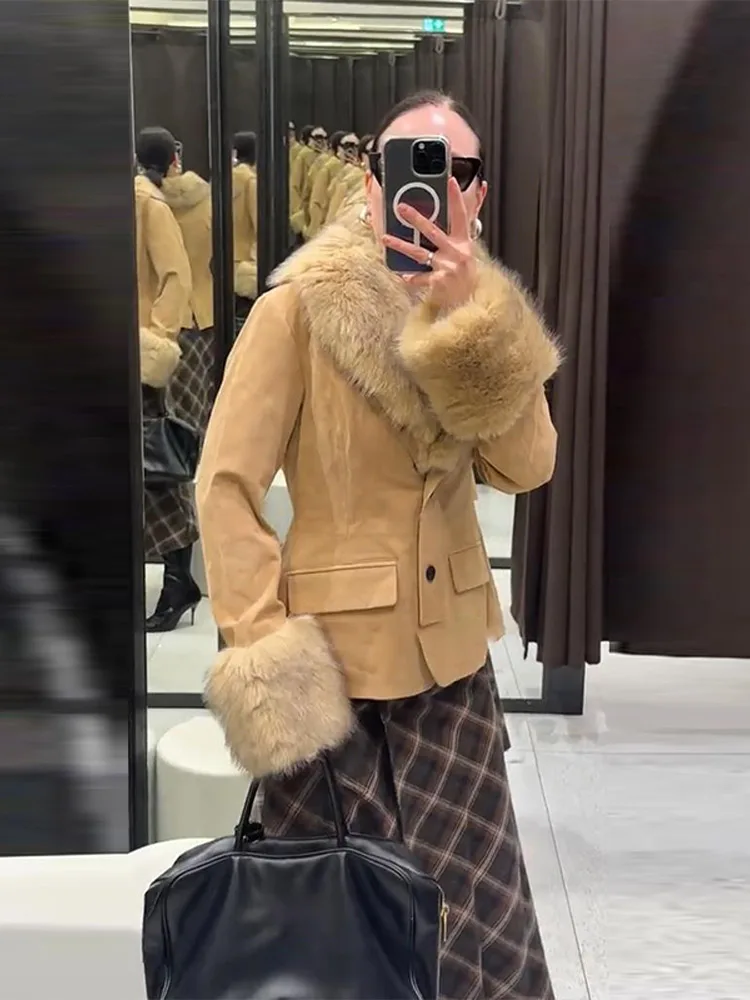 

Модные утепленные куртки с v-образным вырезом, женские лоскутные пальто с карманами на одной пуговице и длинными рукавами, осень-зима 202, женская уличная одежда