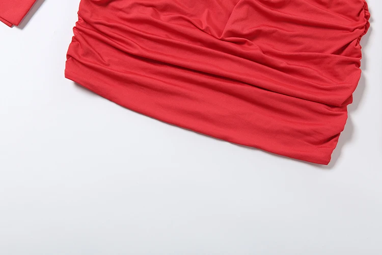 Weird Puss Sexy Minikleid mit tiefem V-Ausschnitt für Damen, Herbsttrend, lange Ärmel, tailliert, figurbetont, Pfirsichfarben, High Street Fashion, Bodycon – Detail 9