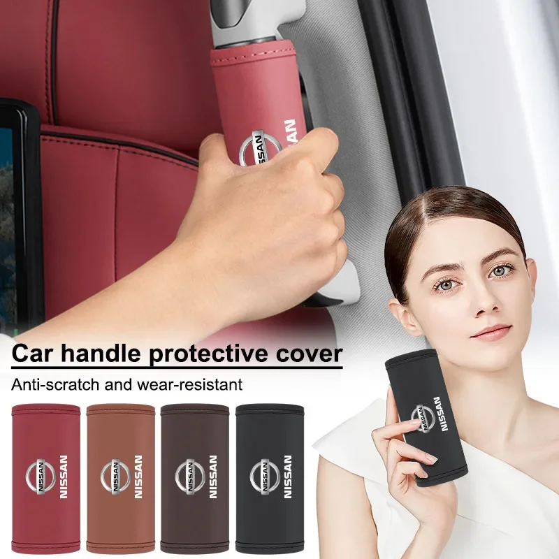 1/2Pcs Leather Roof Handle Anti-scratch Protector Case For Nissan Nismo Qashqai J11 J10 Juke X Trail T32 Tiida Teana Skyl