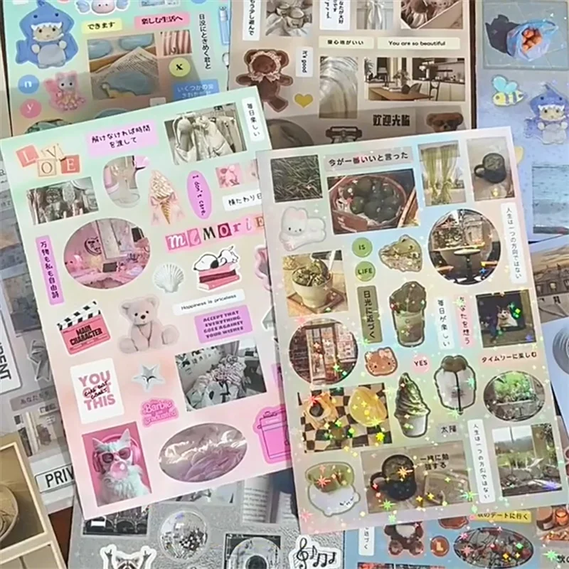 30sheets Kawaii Ins Dreamland Fantasy Japanese Stationery Die Cut Stickers Book Creative DIY Diary Scrapbook Aesthetic Supplies