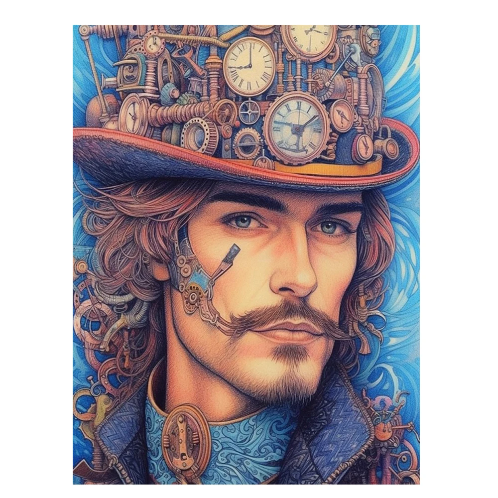 New Arrival Steampunk Beauty Woman Diy Diamond Painting Handsome Man Full Diamond Mosaic Embroidery Cross Stitch For Home Decor