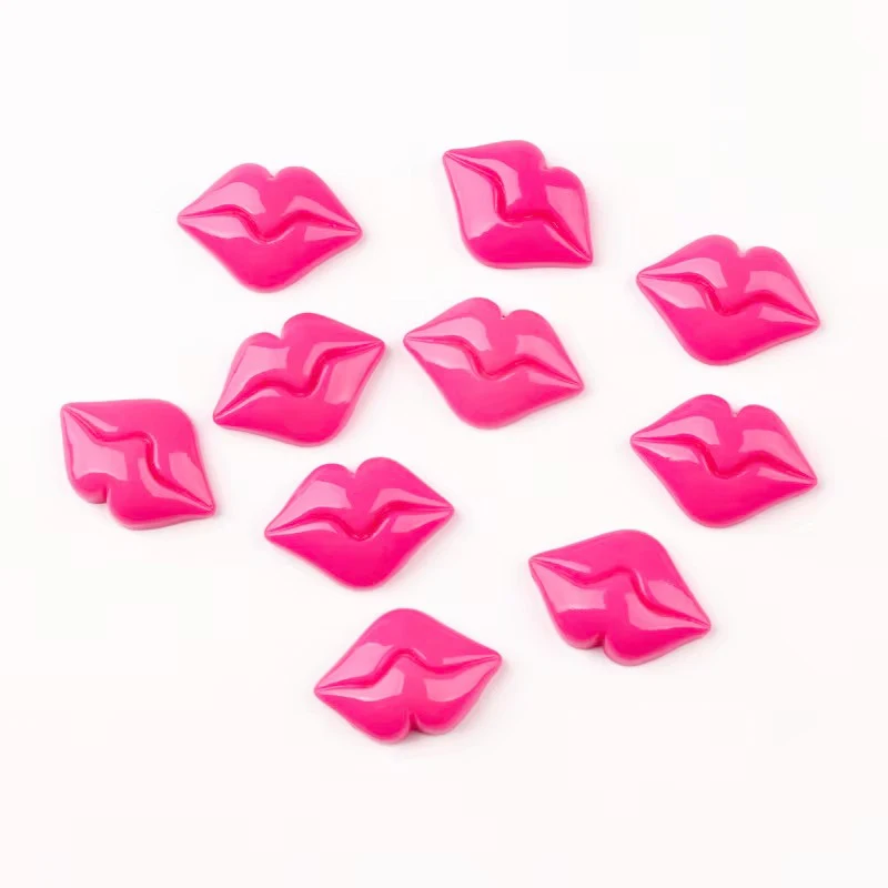 10pcs 29*20mm Fashion Kawaii Cabochon Red Mouth Lip Charms Women Resin Jewelry Making Material Diy Craft Ornament Accessories