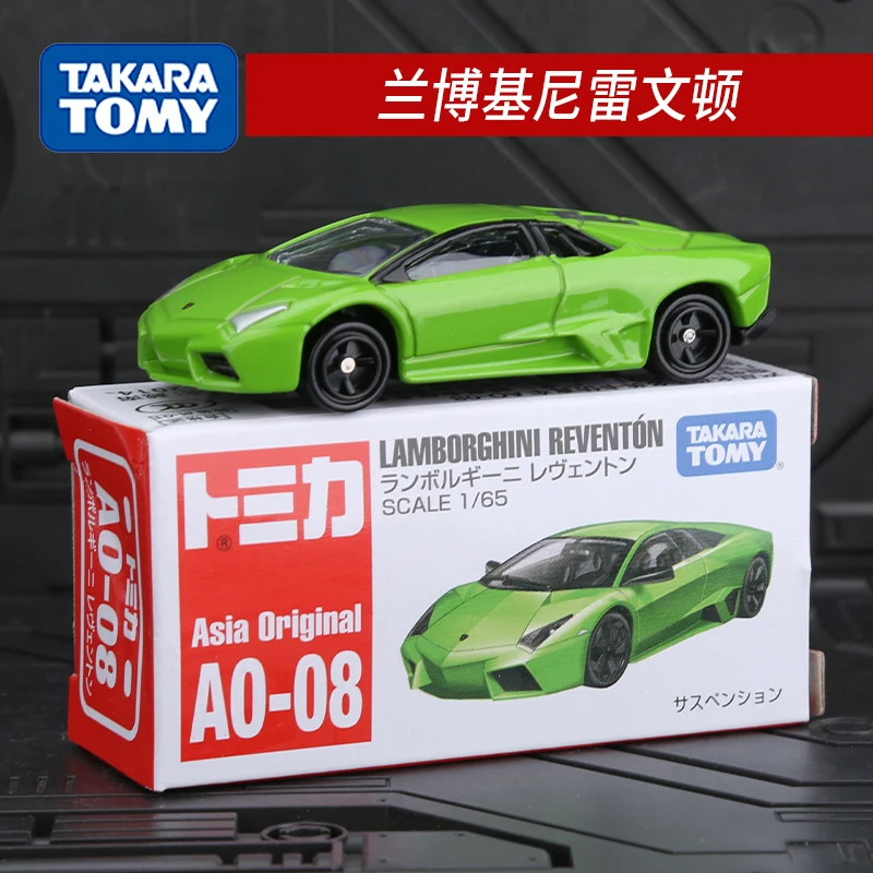 Genuine Takara Tomy Tomica Car 1/65 Scale Models Green Lamborghini Reventon AO-08 Diecast Metal Toys for Boys Alloy Automobile