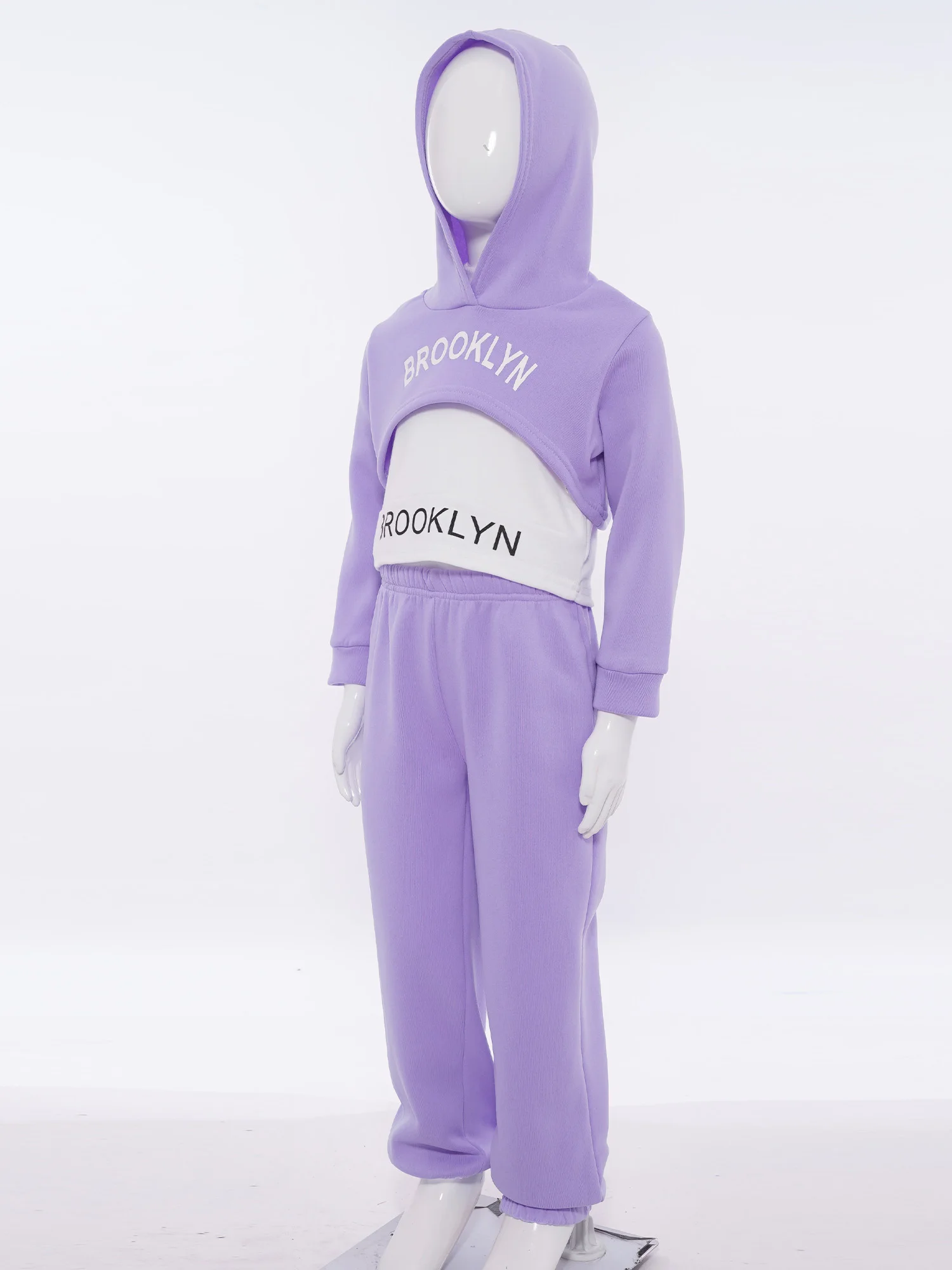 3 Pcs Set Kids Girl Clothes Cropped Hoodie with Vest Sweatpants Spring Autumn Fashion Outfit Streetwear 3 4 5 6 7 8 9 10 Yrs 3