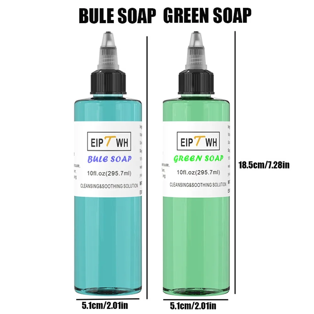 

EIPTWH Tattoo Blue/Green Soap Concentrating Tattoo Cleaning Soothing Soap Aftercare Solution Liquid Avoiding Skin Irritation